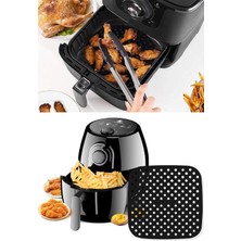 N&M Store 21,5 cm Kare Silikon Airfryer ve Fırın Pişirme Matı Isıya Dayanıklı Yanmaz Yapışmaz Renkli