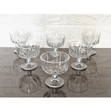Özbience 6'lı Cam Magnolia Kasesi, Dondurma, Şekerlik, Çerezlik, Ayaklı, 9 Cm, 250 ml