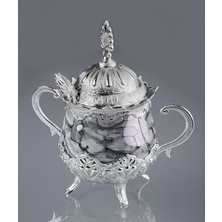 Özbience Modern Metal Gri Şekerlik, Şık ve Fonksiyonel Ev Dekoru Aksesuarı