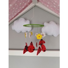 PremiumPort Organik Bebek Beşik Süsü Dönence, Montessori Dekorasyon, Güvenli ve Şık