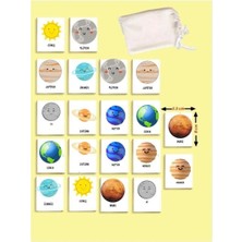Özbience Gezegenler Ahşap Eşleştirme Kartları Eğitici Puzzle Oyun