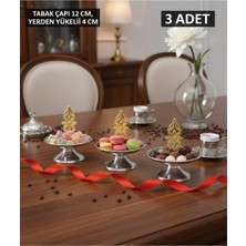 Özbience Şık Ayaklı Şekerlik ve Lokumluk, 12 cm Gümüş Sunum Tabakası