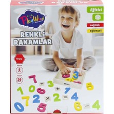 Özbience Renkli Ahşap Rakamlar Seti 26 Parça, Eğlenceli Öğrenme Oyuncağı