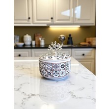 Özbience Şekerlik Seramik Obje, Dekoratif, Gümüş Renk, Şık ve Zarif Tasarım