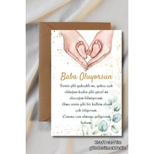 PremiumPort Baba Oluyorsun Müjde Kartı, Hamilelik ve Bebek Hatırası Için Şık Kart