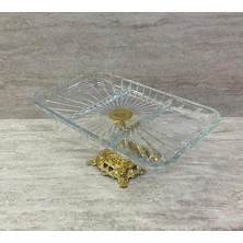 Özbience Şık 3 Bölmeli Ayaklı Cam Çerezlik ve Meyvelik Sunumluk