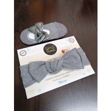 PremiumPort Çiftli El Yapımı Kız Bebek Bandana ve Aksesuarlı Babet Çorap Seti