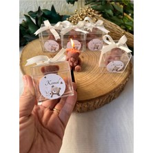 PremiumPort 10 Adet Kahverengi Ayıcık Mum, Bebek ve Hediye Için Sevimli Set