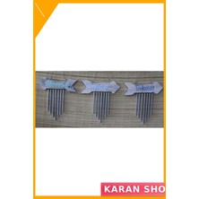 Özbience Rüzgar Sesi Çıkaran Metal Çan Ahşap Ok Dekoratif Aksesuar