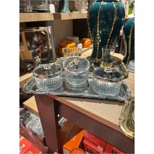 Özbience Gümüş Kase Seti, Çerçeveli Gül Desenli, Şekerlik, Sunum ve Çerezlik 34 cm