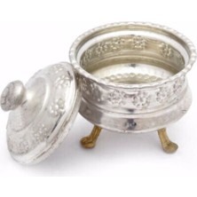 Özbience El Işçiliği Bakır Şekerlik, Kalaylı, Bronz Ayaklı, Zarif ve Şık Tasarım