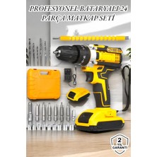 Midas Toptan Home 24 Parça Çift Bataryalı Şarjlı Matkap Seti 24W Motor ve Otomatik Mil Kilitli Tasarım