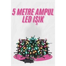 HERŞEYBURDAMODA 5 Metre Ampul LED Işık Renkli Rgb Çok Renkli LED Aydınlatma