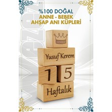 PremiumPort Isme Özel Doğal Anne Bebek Anı Küpü Seti, Dekoratif ve Fotoğraf Aksesuarı