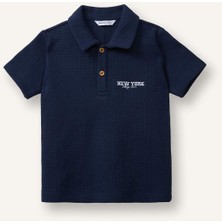 DeFacto Regular Fit Nakışlı Jakarlı Kısa Kollu Polo Tişört Erkek Bebek H3744A526SM