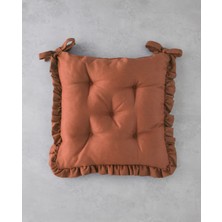 English Home Fırfırlı Sandalye Minderi 40x40 cm Kiremit