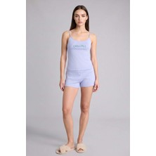DeFacto Ultra Yumuşak %100 Pamuk Regular Fit Askılı Şortlu Ribana Pijama Takımı H5835AX26SM