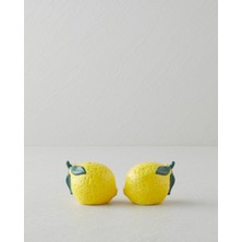 English Home Lemon Stoneware 2'li Tuzluk - Biberlik 6,5x5x5,5 cm Sarı