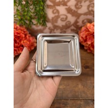 Özbience Şık Kare Metal Gümüş Loku 75CM Zincirli Kolye