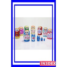 Özbience Ahşap Iç Içe Geçen 5 Parça Dekoratif Figür Seti, 12CM, Şık ve Modern