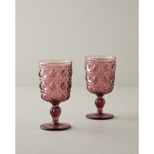 English Home Crysta Cam 2'li Kadeh 250 ml Pembe