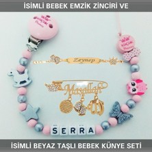 PremiumPort Isimli Bebek Emzik Zinciri ve Künye Seti, Şık ve Güvenli Tasarım