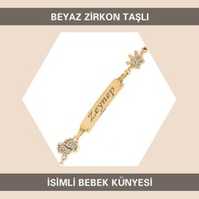 PremiumPort Bebek Erkek Için Beyaz Kristal Taşlı 15 cm Künye, Şık ve Zarif Tasarım