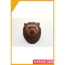Özbience El Oyması Maun Ahşap Aslan Heykeli, Dekoratif Sanat Figürü