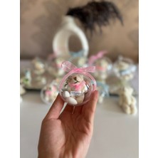 PremiumPort Peluş Ayıcık Anahtarlık ve Badem Şekeri 10'lu Set, Baby Shower Hediyesi