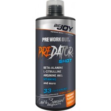 Bigjoy Predator Shot Pre Workout 1000ml 33 Servis Portakal Aroması ile Hızlı Emilim Sağlayan Sıvı Form