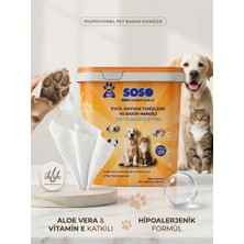 1X250 Yaprak - Soso Kova Evcil Hayvan Kedi Köpek Pati ve Vücut Temizleme Mendili