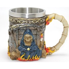 Luord-Store Grim Reaper Azrail Kabartmalı 3D Tasarım Çelik Kupa Bardak ALK4368