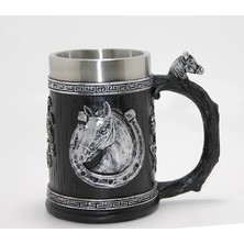 Luord-Store 3D Kabartmalı At Büstü Paslanmaz Çelik Kupa Bardak ALK4475