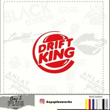 Drift King Için  Uyumlu Aksesuar Oto Cam  Sticker Kırmızı 20 cm