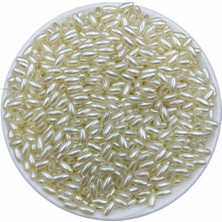 Hedef Bijuteri 50 gr Krem İnci Boncuk Arpa Model Lüks Kaplama Renkli Plastik Takı Yapım Boncuğu