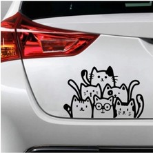Siyah Kediler Araba Stickerı - Siyah Kediler Araba Çıkartması