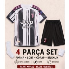 Andream Juventus Kenan Yıldız Yeni Sezon  Çocuk Futbol Forması Forma Şort Çorap Bileklik 4 Parça