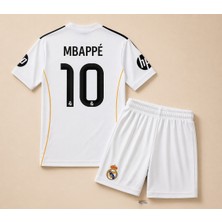 Andream  Real Madrid Mbappe 2025/26 Yeni Sezon Çocuk Futbol Forması Forma Şort Çorap Bileklik 4 Parça