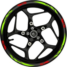 Rks Kırmızı Yazılı Prim Kalite Neon(Fıstık Yeşili) Pençe Şeritli, Moto Aksesuarı
