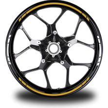 Yazısız Uzun Kısa Kesikli Çift Renk 16'lı Jant Sticker Modeli