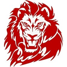 Aslan Arma Oto Sticker Kırmızı 30X25 cm