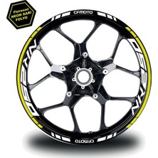 Cfmoto NK250 Jant Sticker Iç & Dış Takım Modeli Neon Sarı - Beyaz