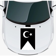 Türk Bayrağı 3 Oto Kaput Sticker 20 x 40 cm