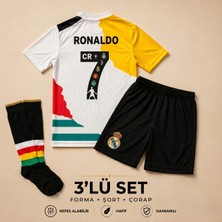 Andream Ronaldo 7 Özel Tasarım Çocuk Futbol Forması Forma Şort Çorap 3 Parça