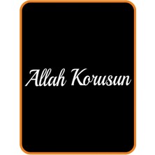 Allah Korusun Oto Sticker 40X8 cm Beyaz Prime Kalite Yapıştırma