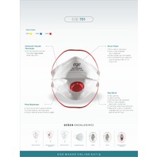 Ege Maske Ege 701 Ventilli Ffp3 Nr N99 Maske 30'lu Paket Yüksek Koruma ve Rahat Kullanım