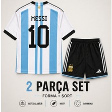 Andream Arjantin Messi 2024/25 Sezon Çocuk Futbol Forması Forma Şort 2 Parça
