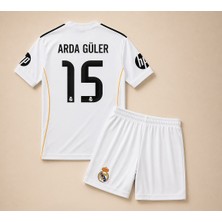 Andream Arda Güler Real Madrid 2025/26 Yeni Sezon Çocuk Futbol Forması Forma Şort Çorap 3 Parça