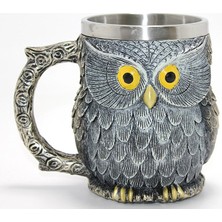 Luord-Store Bie Baykuş Figürlü 3D Kabartmalı Paslanmaz Çelik Kupa Bardak ALK4383