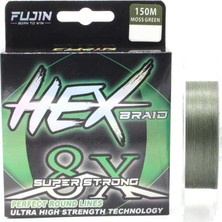 Fujin Hex Braid X8 Moss Green PE İp Olta Misinası 150 mt 3.6 kg Çekme Gücü 0.14 mm Kalınlık